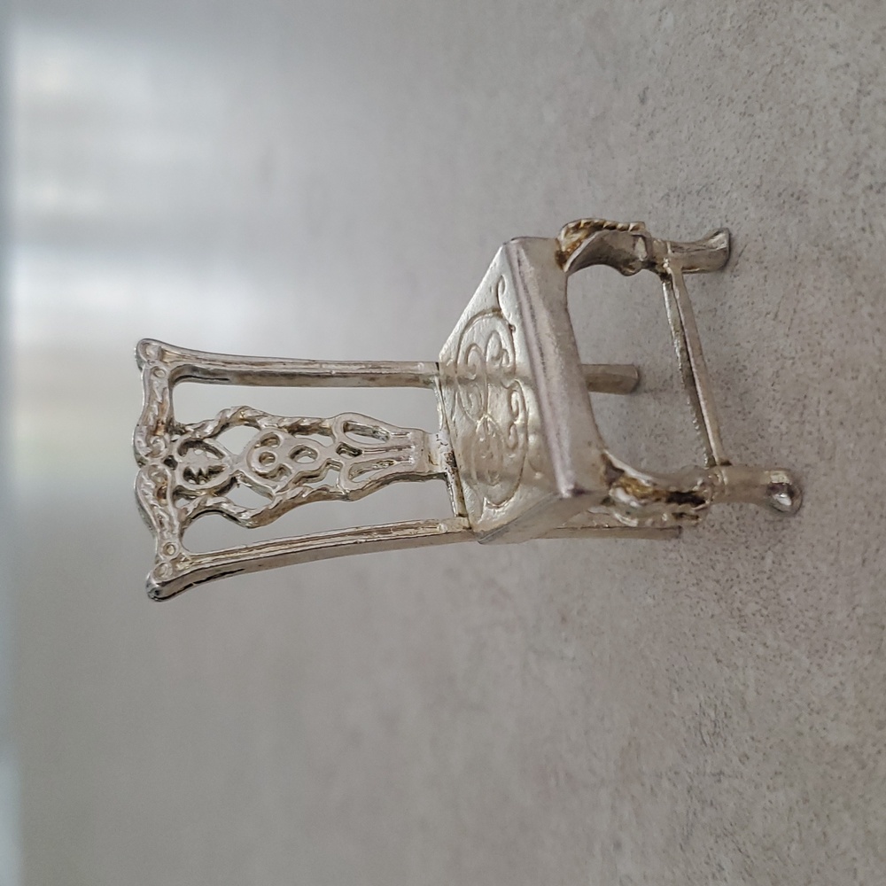 Vintage Godinger Silver Miniature Chair Decor Or Dollhouse